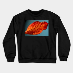 Rusty Leaf on Blue Crewneck Sweatshirt